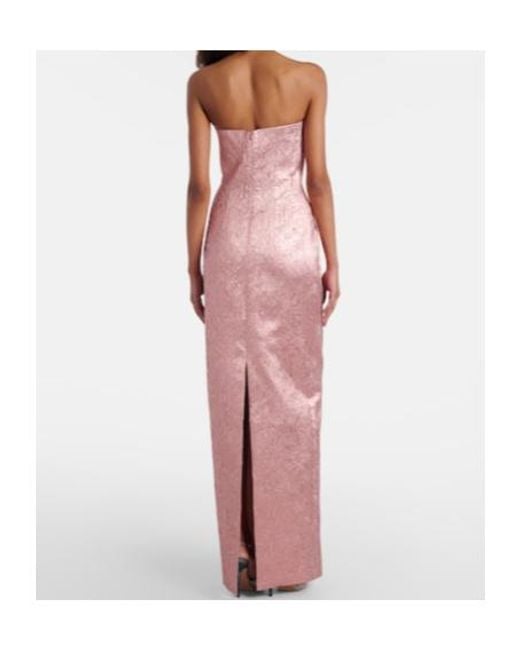 Emilia Wickstead Pink Laelia Cloque Bustier Gown