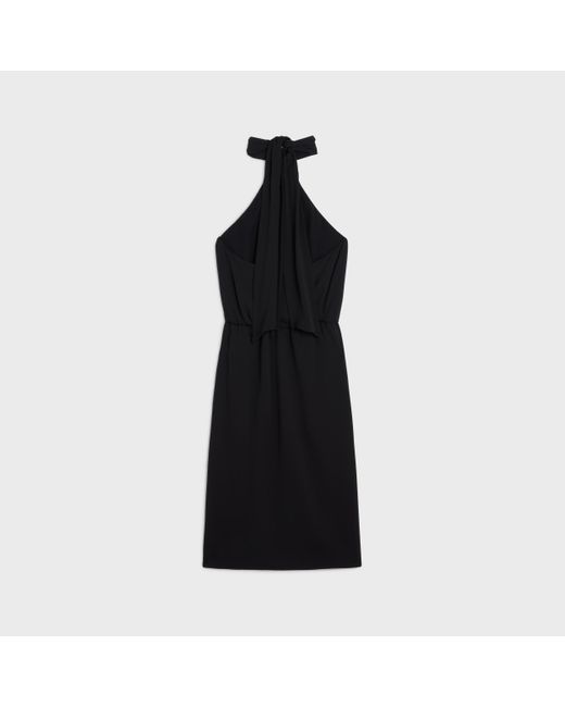 Céline Black Draped Barrette Dress