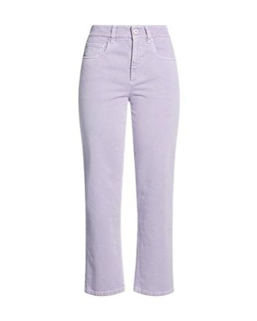 Brunello Cucinelli Purple Solid-Colored Straight-Leg Pants