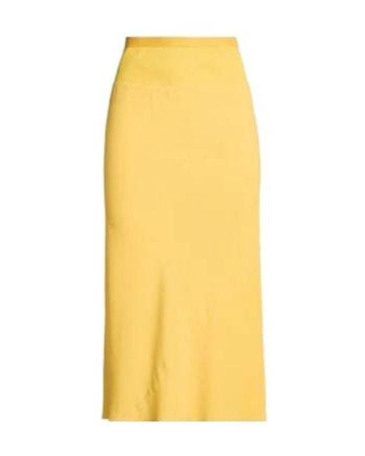 Rick Owens Yellow Solid Color Flared Skirt