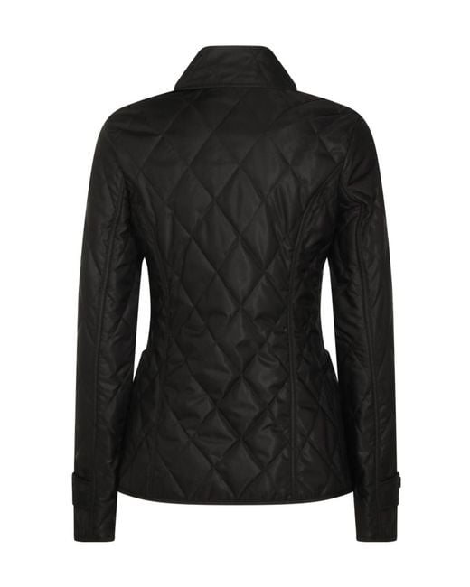 Burberry Black Long Sleeved Quilted Buttoned Jacket