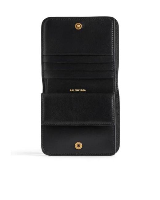 Balenciaga Black Logo Plaque Bifold Wallet
