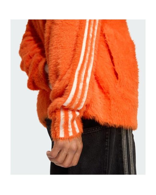 Adidas Orange Originals Logo Detailed Zip-Up Jacket for men
