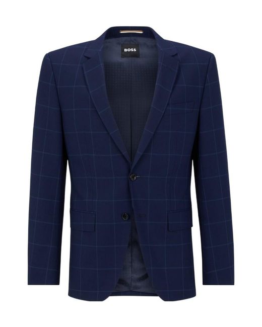 Boss Blue Long-Sleeved Suit Coat for men
