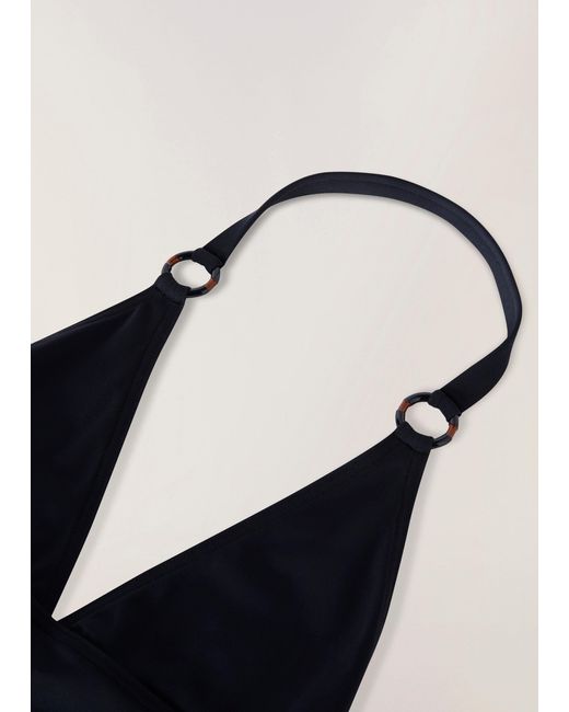 Loro Piana Blue Halter One Piece Swimsuit
