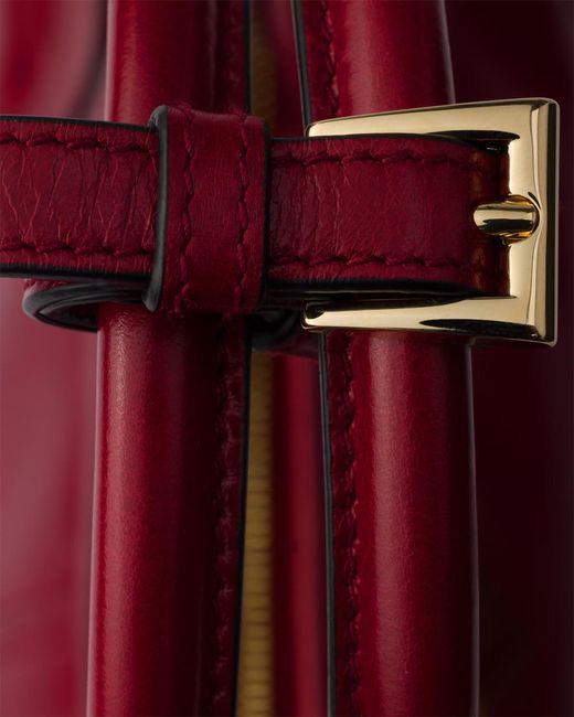 Prada Red Medium Bonnie Leather Tote Bag