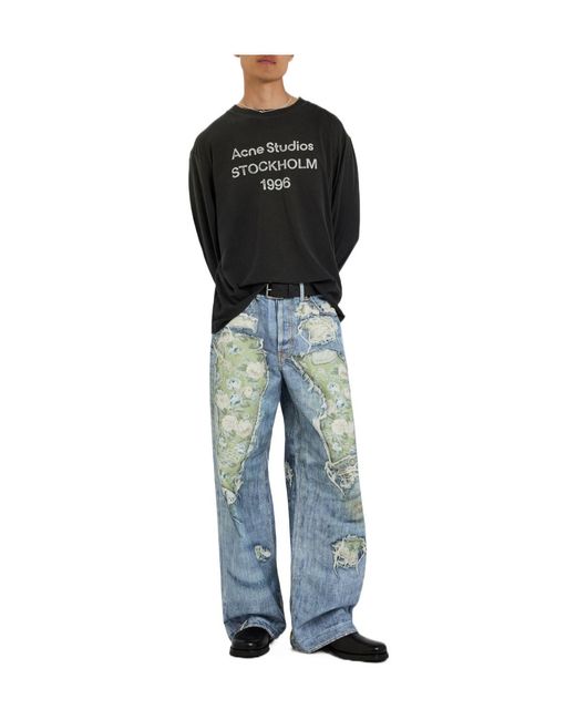 Acne Blue Mid-Rise Loose-Fit Jeans for men