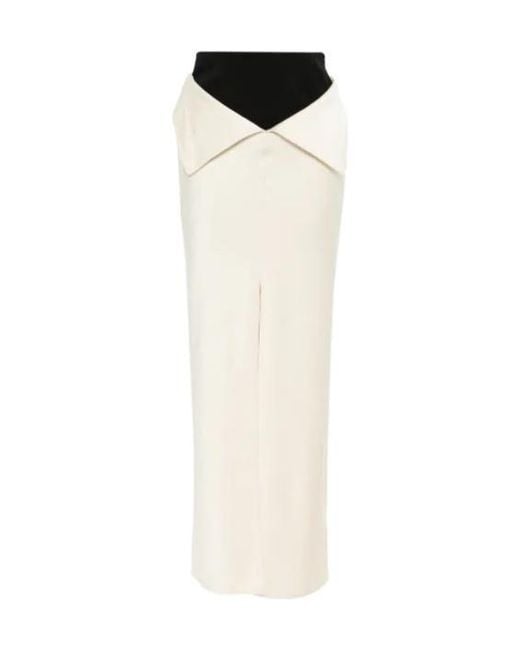Nanushka White Split Front Long Skirt
