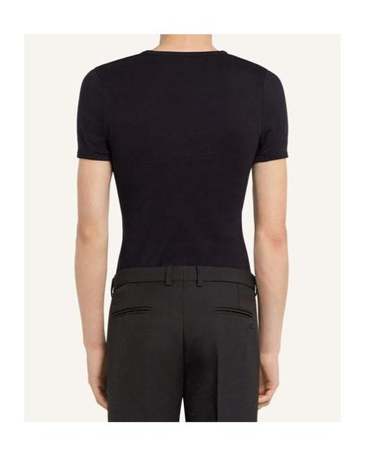 Courreges Black Courrèges Logo Crew Neck T-Shirt for men