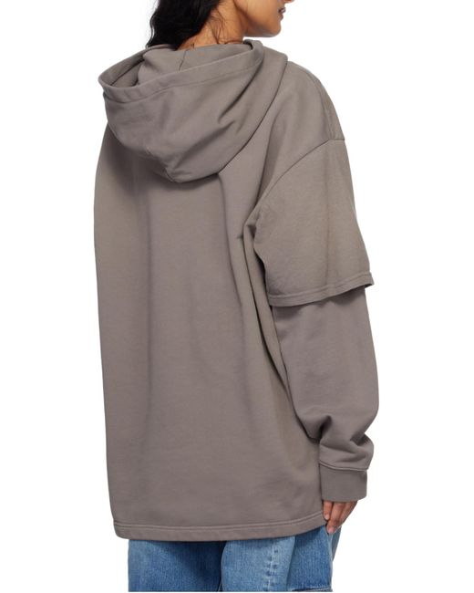 Acne Gray Double-Layered Hoodie
