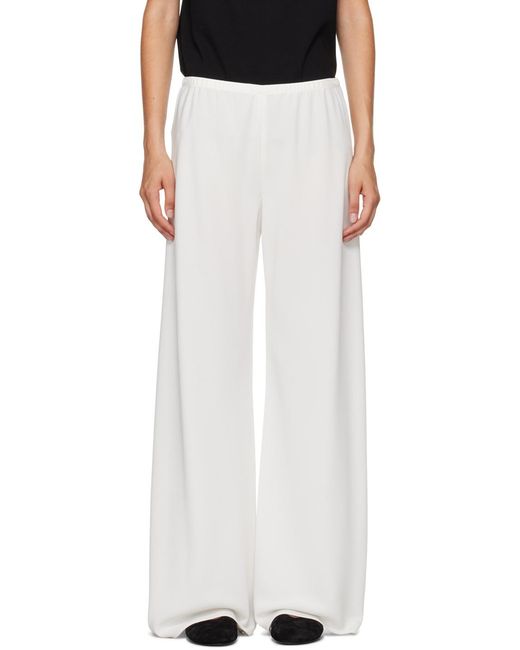 The Row White Gala Wide-Leg Trousers