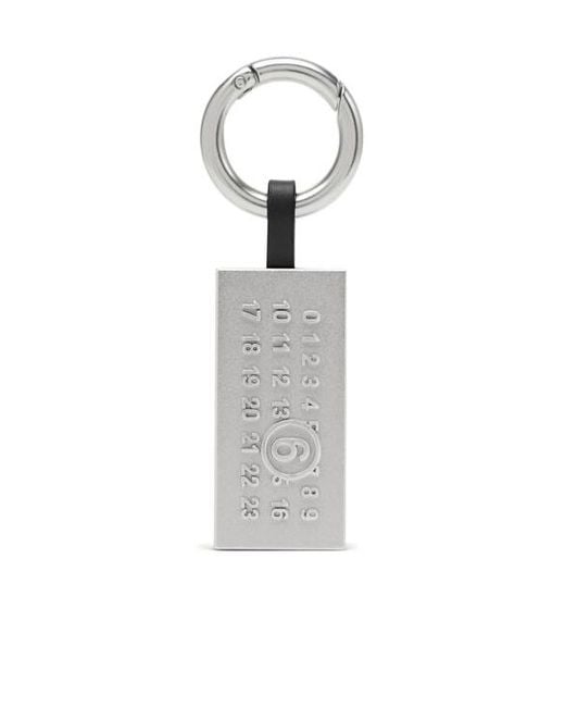 MM6 by Maison Margiela White Pendant Keychain for men
