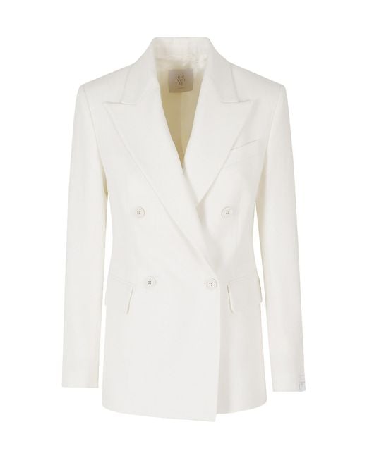 Eleventy White Long-Sleeved Suit Jacket