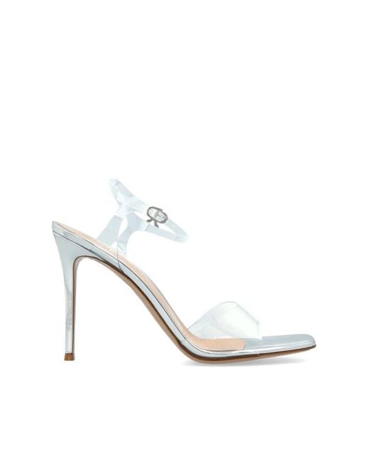 Gianvito Rossi White Heeled Sandals 'Cher'