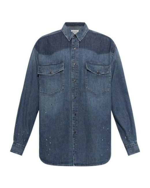 Maison Margiela Blue Denim Shirt for men