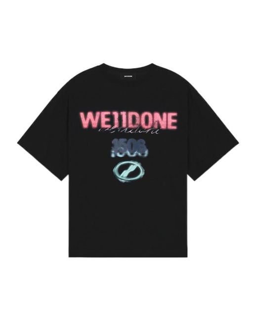 we11done Black Spray 1506 T-Shirt for men