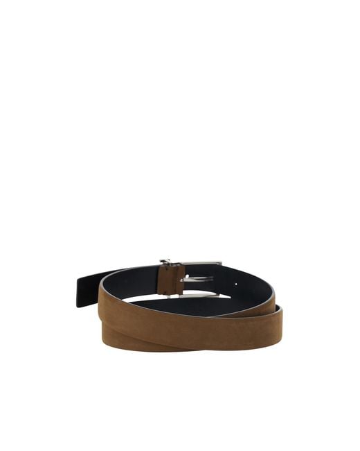 Tom Ford Brown Nubuck T Loop Belt for men