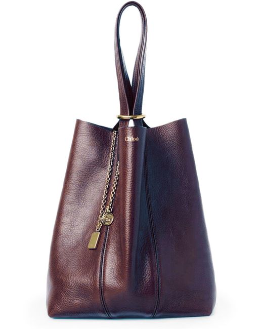 Chloé Purple Spin Grain Leather Tote Bag
