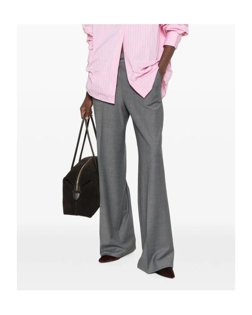 Berwich Gray Elastic-Waist Casual Trousers