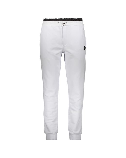 Philipp Plein Gray Logo-Patch Drawstring Track Pants for men