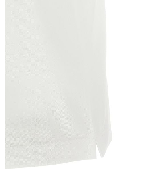 Brunello Cucinelli White Appliqué Short Sleeved Polo Top