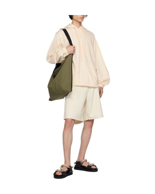 Jil Sander Natural Pull Rope Hooded Sweater for men