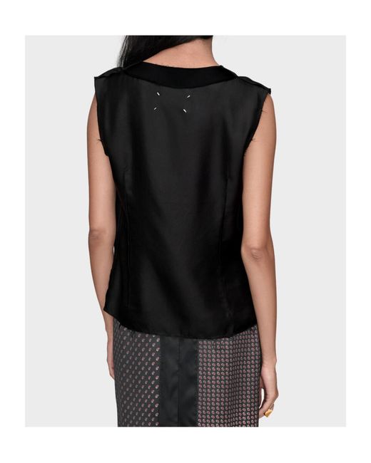 Maison Margiela Black Bonded Creases Sleeveless Top