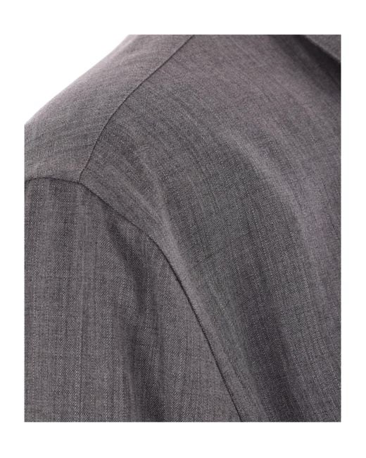 Jil Sander Gray Wool Shirt Jacket for men