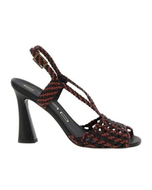 Etro Multicolor Braided Ankle-Strap Heeled Sandals