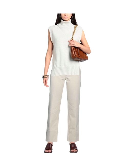 Brunello Cucinelli White Simple Solid Flared Jeans