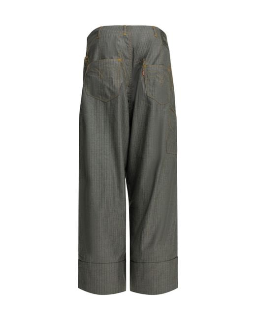 Junya Watanabe Gray Casual Pinstripe Pants for men