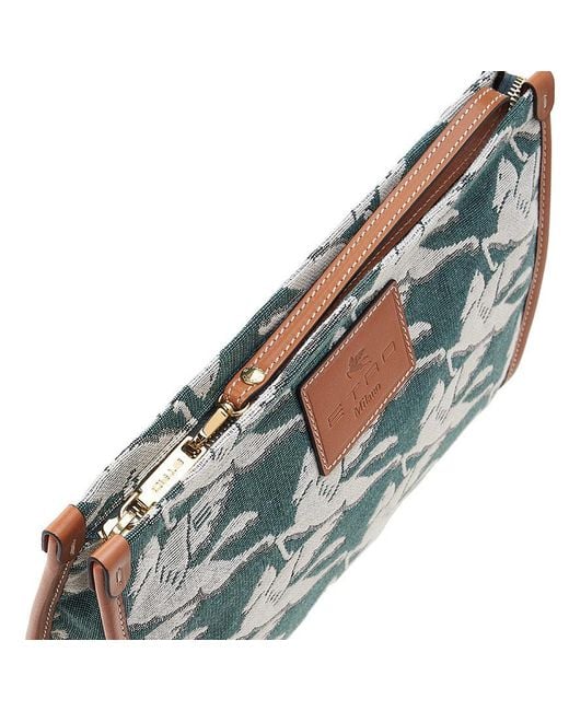 Etro Green Pattern Clutch