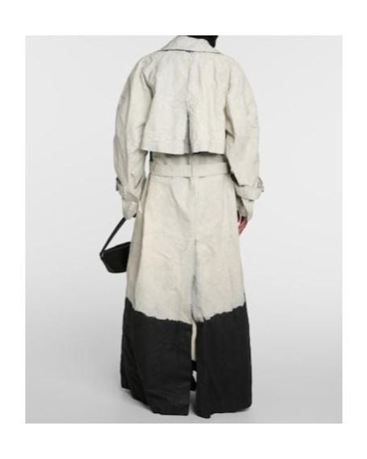 The Attico White Coated Denim Trench Coat