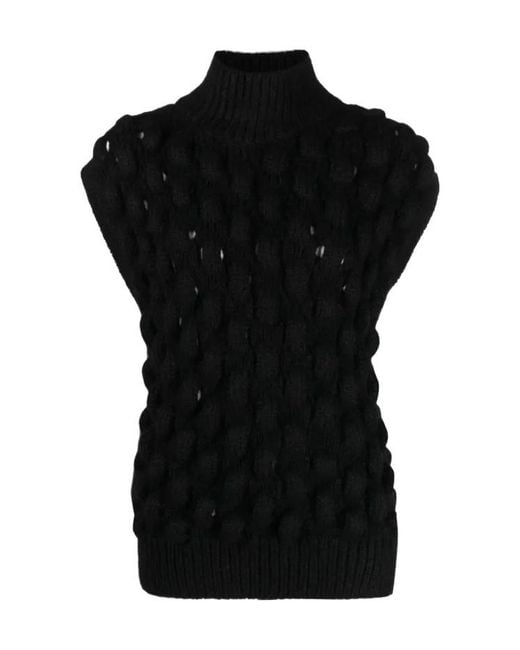 Simone Rocha Black Sleeveless Turtleneck Sweater