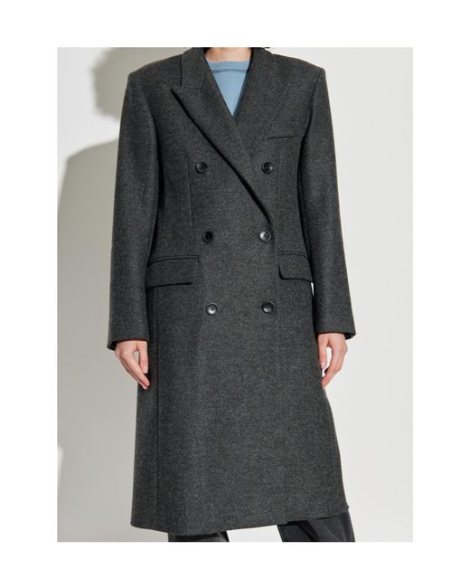 Isabel Marant Black Double-Breasted Wool Coat