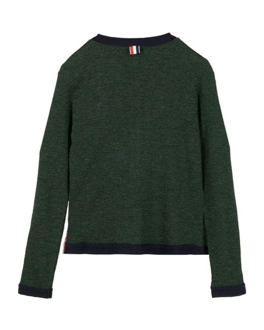 Thom Browne Green Long Sleeved Buttoned Cardigan