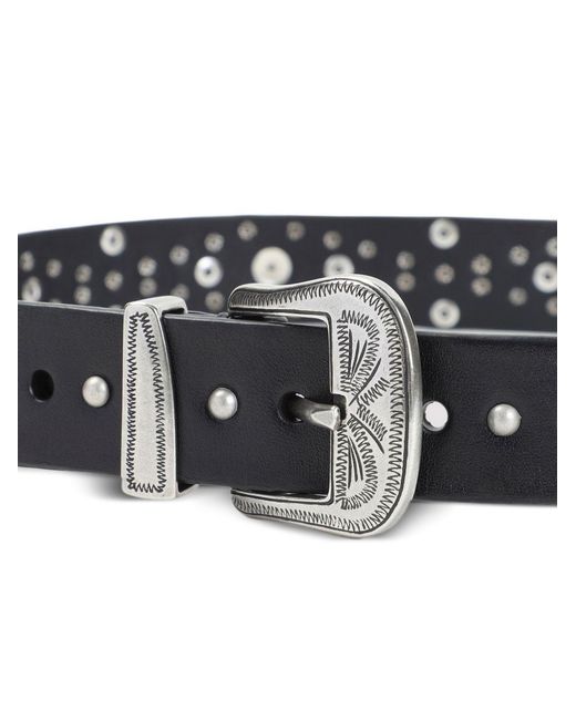 Golden Goose Deluxe Brand White Studded Buckle Belt