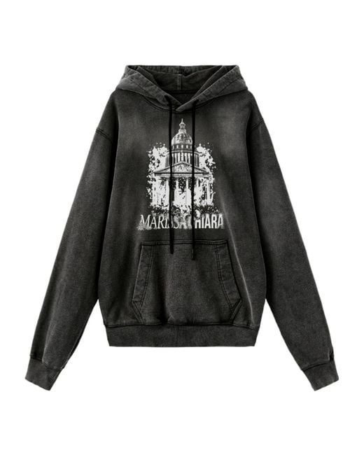 Marissa Chiara Black Drawstring Hooded Sweatshirt for men