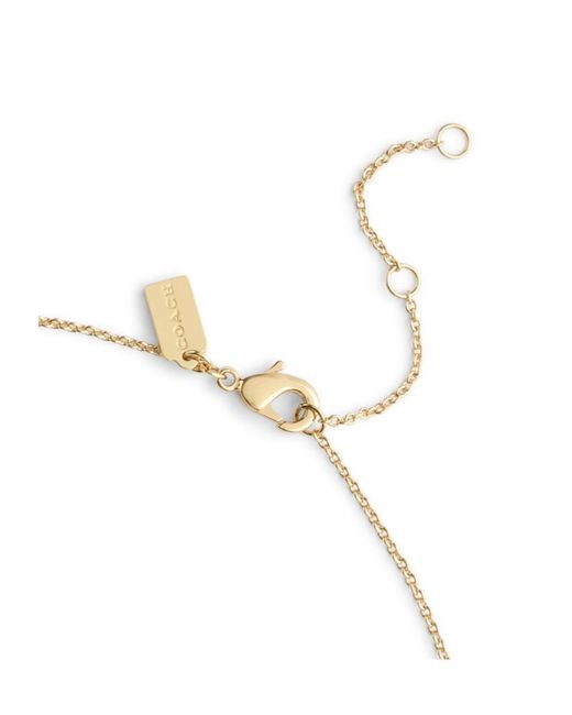 COACH White Signature Coin Pendant Necklace