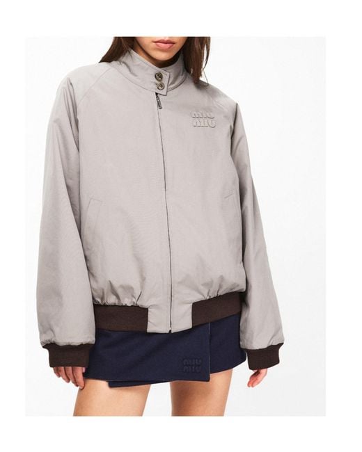 Miu Miu Gray Zip-Up Jacket