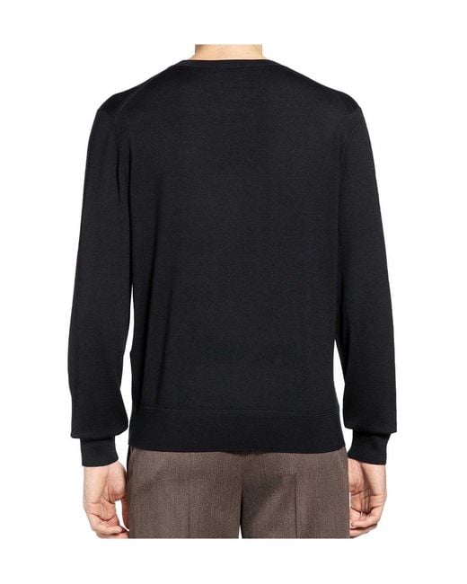 Tom Ford Black Long-Sleeve V-Neck Top for men