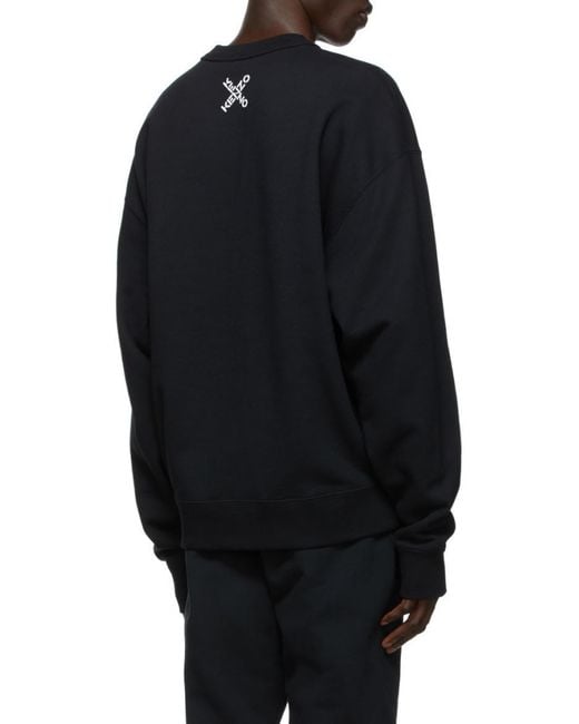 KENZO Black Sport Big X Logo Print Sweatshirt for men