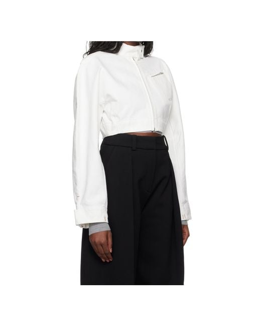Jacquemus White Long-Sleeved Denim Jacket