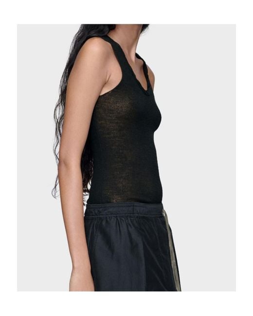 Maison Margiela Black Twisted Knit Tank Top
