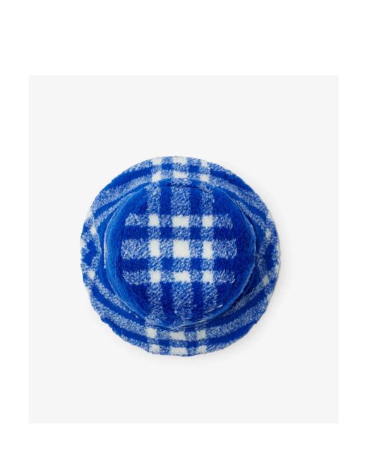 Burberry Black Plaid-Check Pattern Felted Bucket Hat for men