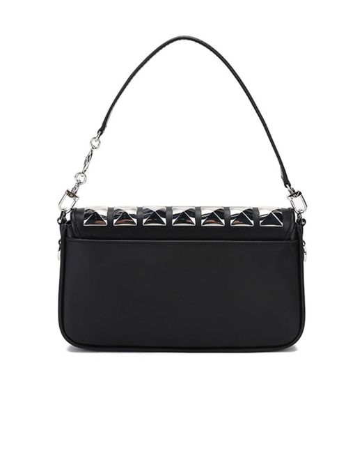 Michael Kors Black Stud-Detail Leather Shoulder Bag