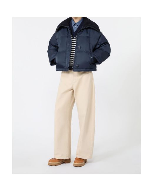 Weekend by Maxmara Blue Water-Repellent Technical Twill Down Jacket
