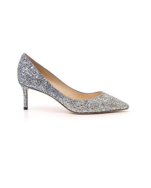 Jimmy Choo White Romy60 Pointed Heels
