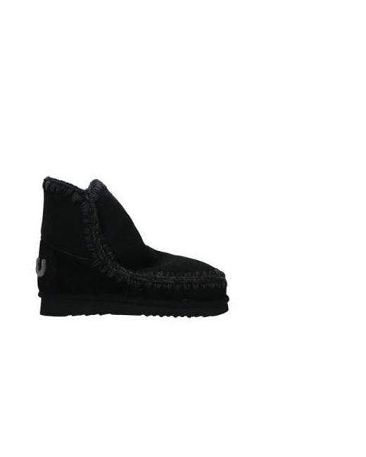 Mou Black Eskimo 18 Contrast Stitched Ankle Boots