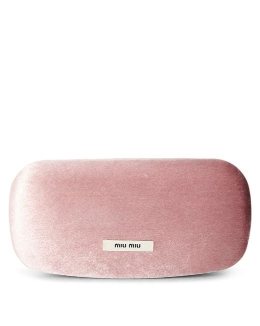 Miu Miu White Metal Oval Sunglasses
